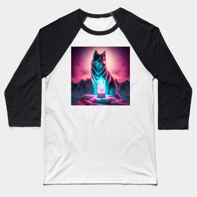 Tamaskan Wolfdog Baseball T-Shirt by Enchanted Reverie